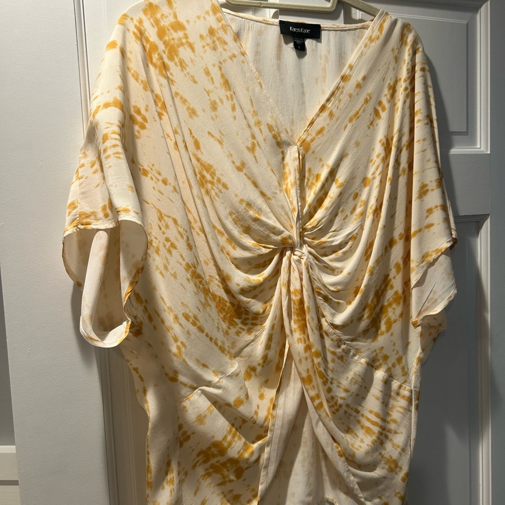 Karen Kane Women's Yellow Tie-Dye Top